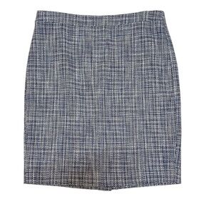 JCrew Women's No.2 Pencil Tweed Woven Skirt, Blue/White, Size 12 - NWOT